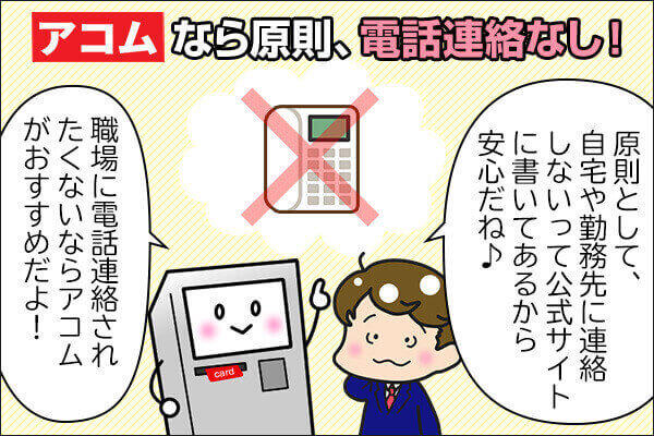 アコムは原則として電話連絡なし